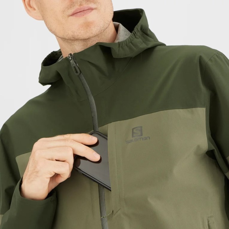 Chaquetas Shell Salomon Outrack Impermeables 2.5L Hombre Verde Oliva | MX RCHG810